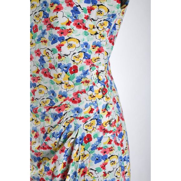 Vintage 1980s Does 40s Medium Floral Sleeveless Dress | by April Rain - Picture 7 of 10